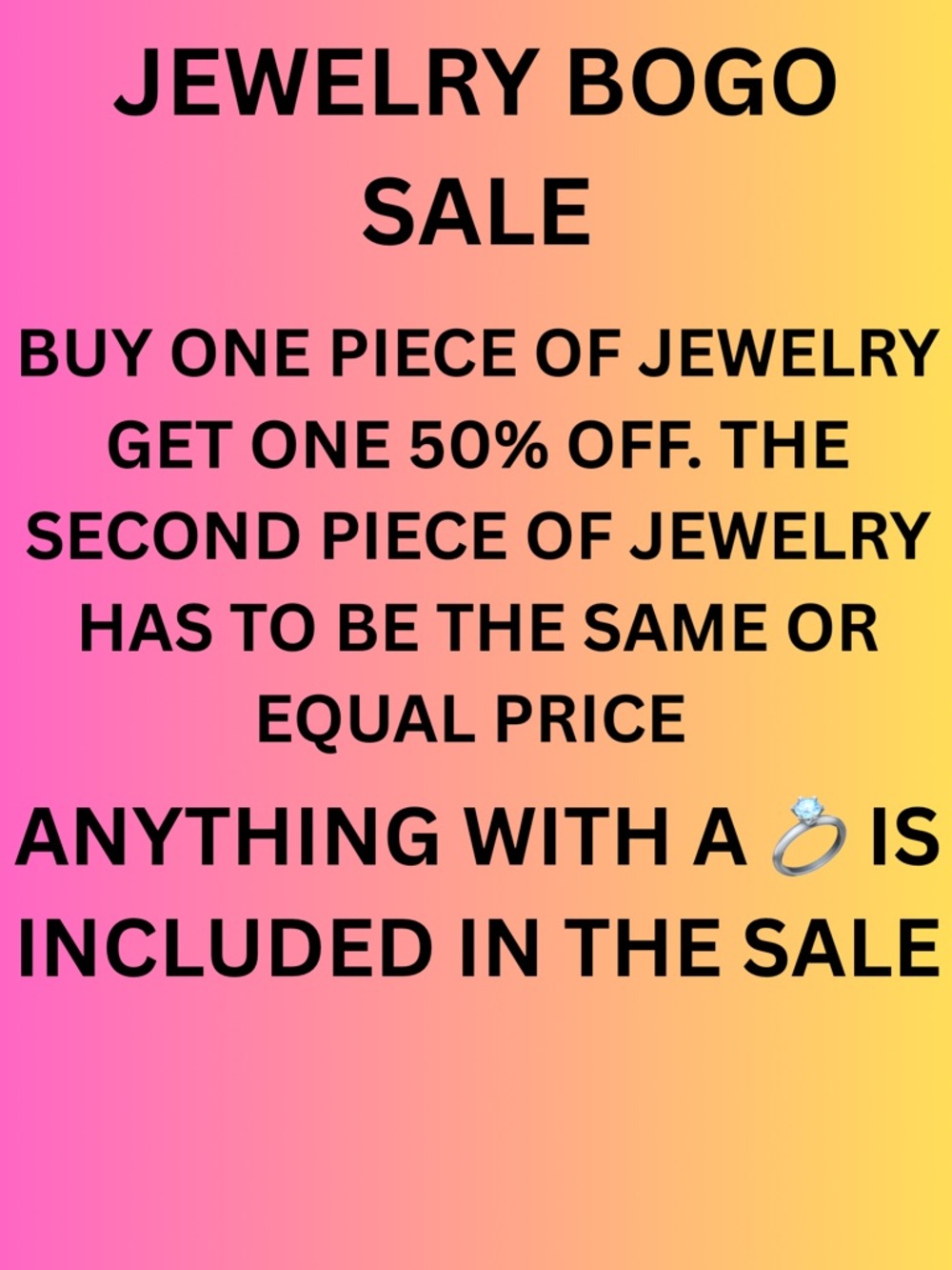 Jewelry BOGO Sale Promotion- Women’s Jewelry
